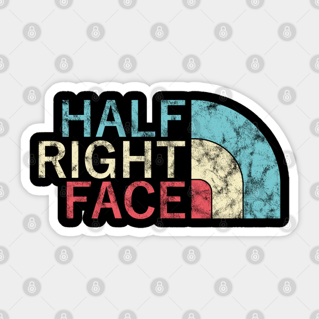 Half Right Face Vintage Retro Half Right Face Sticker TeePublic